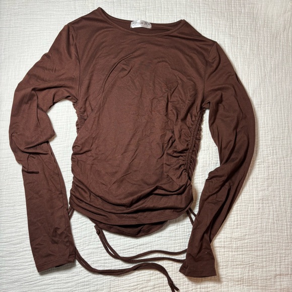 popular 21 Tops - Popular 21 Elegant Brown Long Sleeve Top